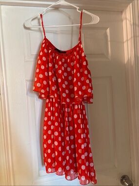 Forever 21 Red Polka Dot Spaghetti Strap Dress